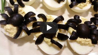 Spider Deviled Eggs