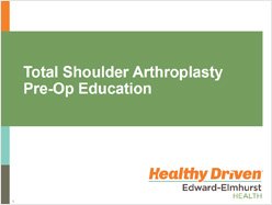 Total Shoulder Arthoplasty Pre-Op Education