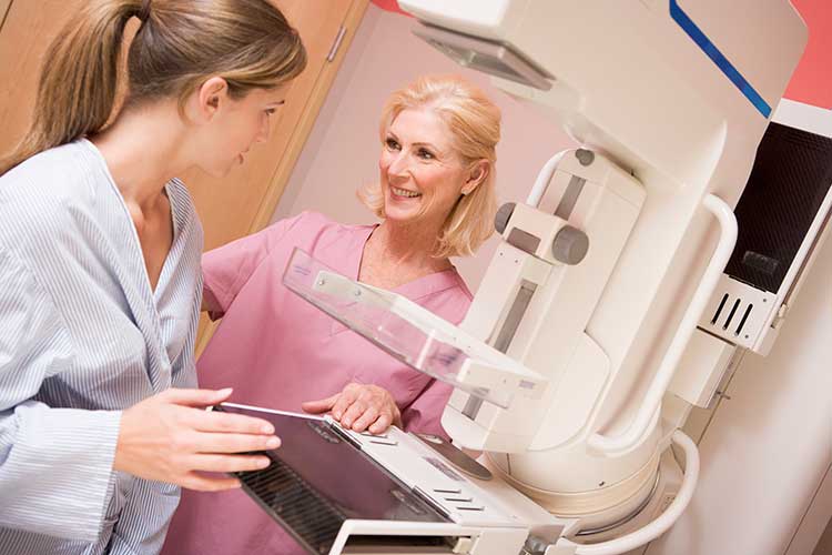 Radiation from a mammogram