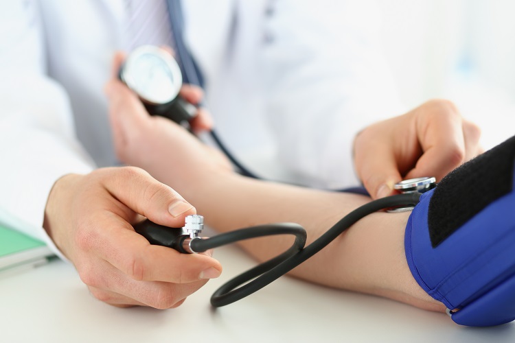 Health check blood pressure and heart rate at home with digital pressure  found very high blood pressure test results.Hypertesive Urgency.Need some  medicine.Health and Medical concept. Stock Photo